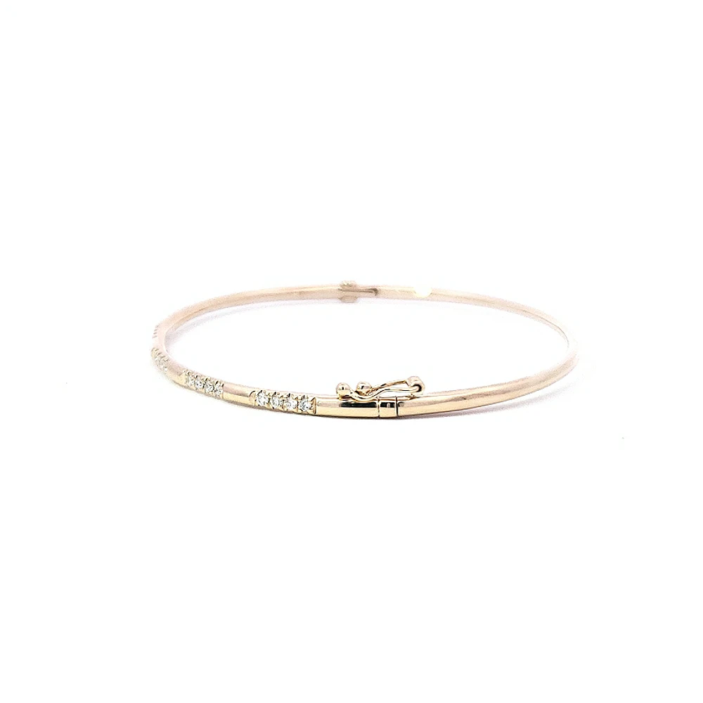 14K Yellow Gold Diamond Bangle