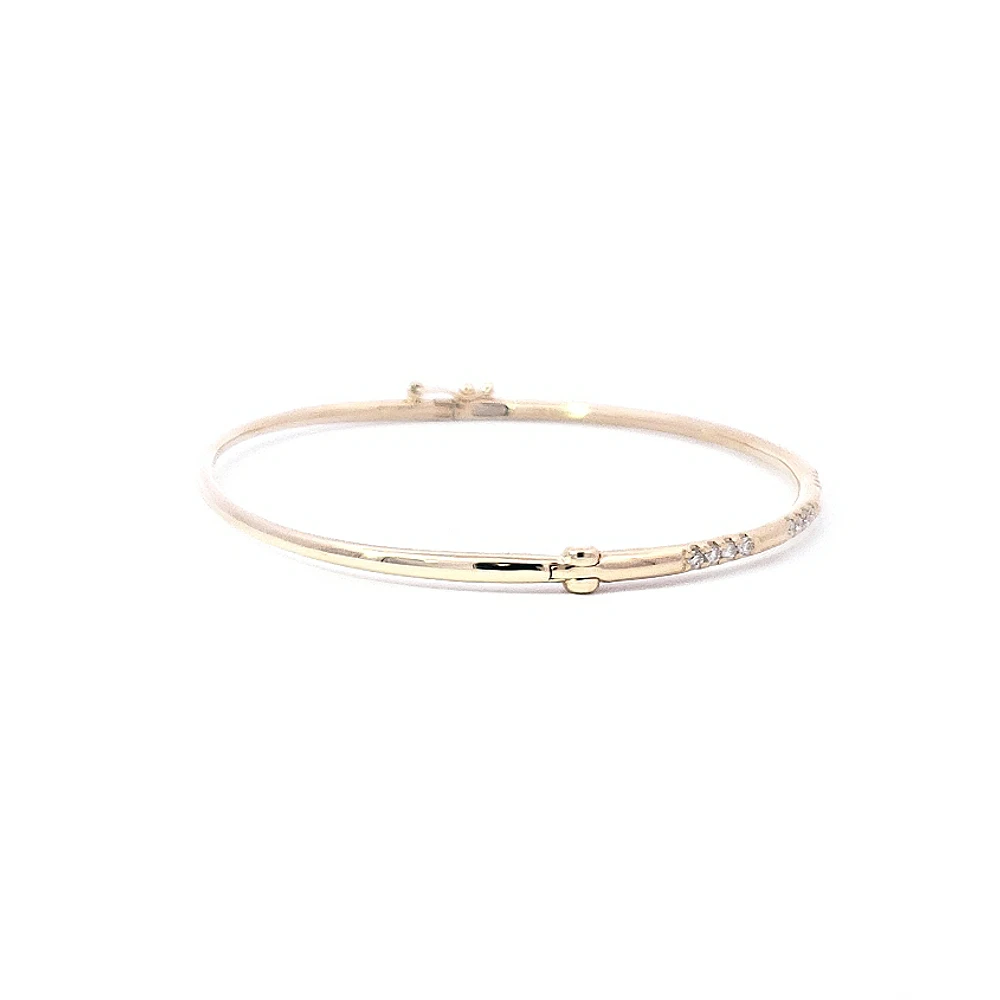 14K Yellow Gold Diamond Bangle