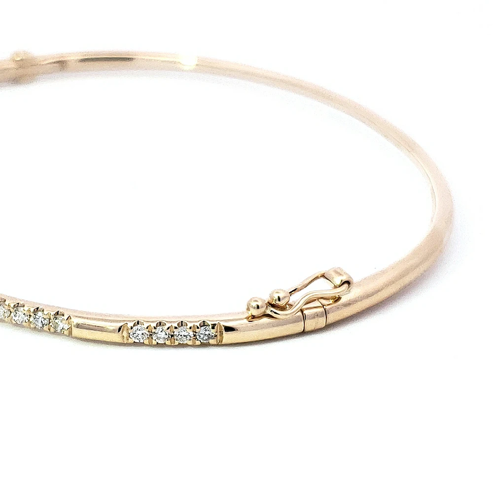 14K Yellow Gold Diamond Bangle