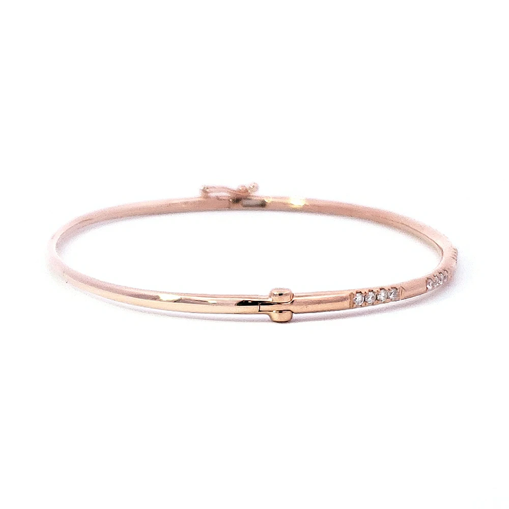 14K Rose Gold Diamond Bangle