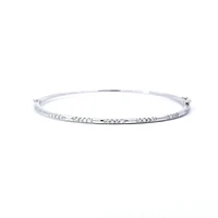 14K White Gold Diamond Bangle