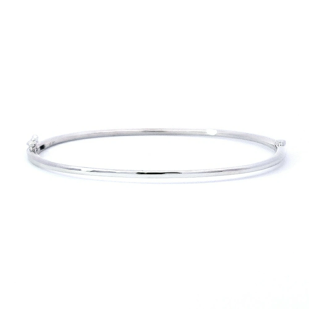 14K White Gold Diamond Bangle