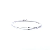 14K White Gold Diamond Bangle