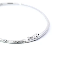14K White Gold Diamond Bangle