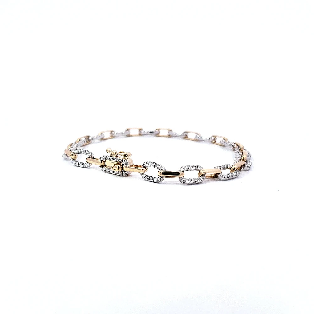 14K Yellow and White Gold Diamond Bracelet