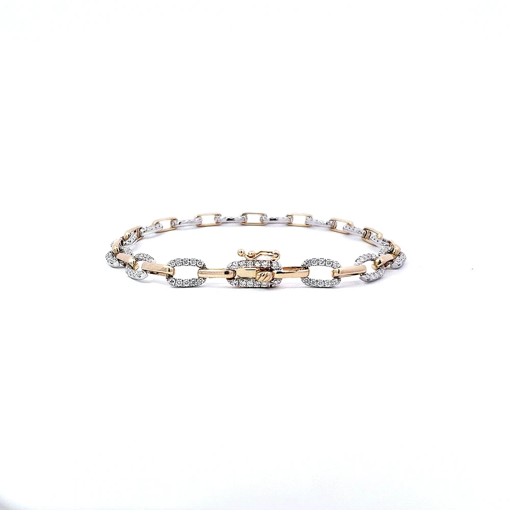 14K Yellow and White Gold Diamond Bracelet