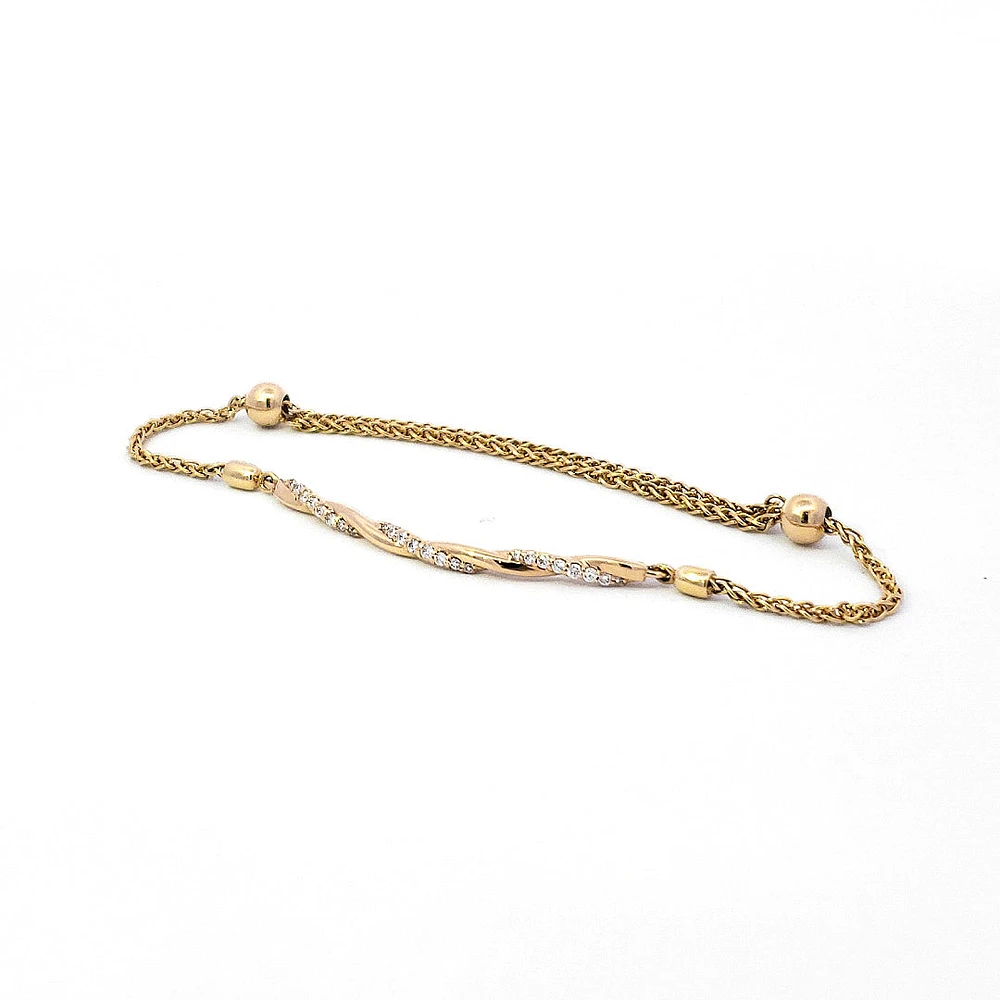 14K Yellow Gold Diamond Bracelet