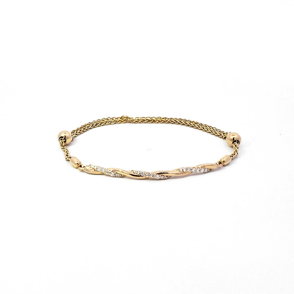 14K Yellow Gold Diamond Bracelet