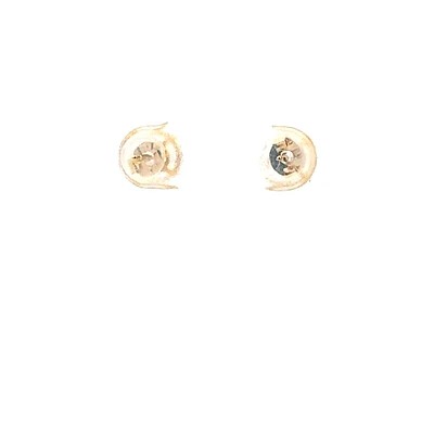 14K Gold 7mm Round Cubic Zirconia Stud Earrings
