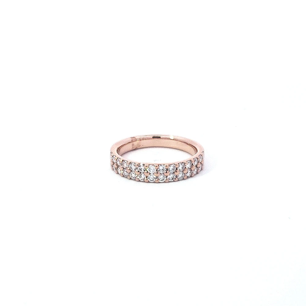 14K Rose Gold Diamond Band - / 5