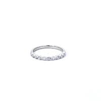 14K White Gold 0.09cttw Diamond Milgrain Band