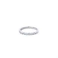 14K White Gold 0.09cttw Diamond Milgrain Band