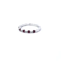 14K White Gold Ruby & Diamond Ring