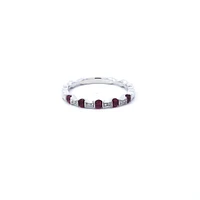 14K White Gold Ruby & Diamond Ring