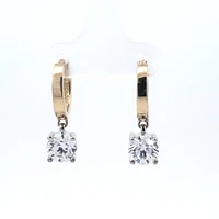 14K Yellow and White Gold cttw Lab Grown Diamond Earrings