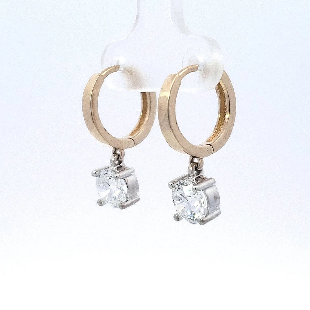 14K Yellow and White Gold cttw Lab Grown Diamond Earrings
