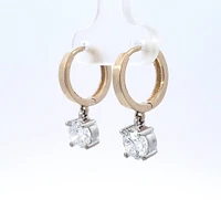 14K Yellow and White Gold cttw Lab Grown Diamond Earrings