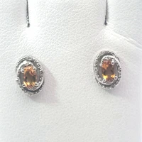 925 Sterling Silver & Diamond Halo Stud Earrings
