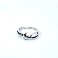 10K White Gold 0.15 cttw Black Diamond Ring