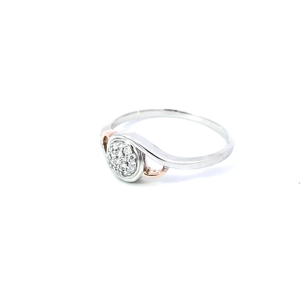 10K White and Rose Gold 0.102 cttw Diamond Ring