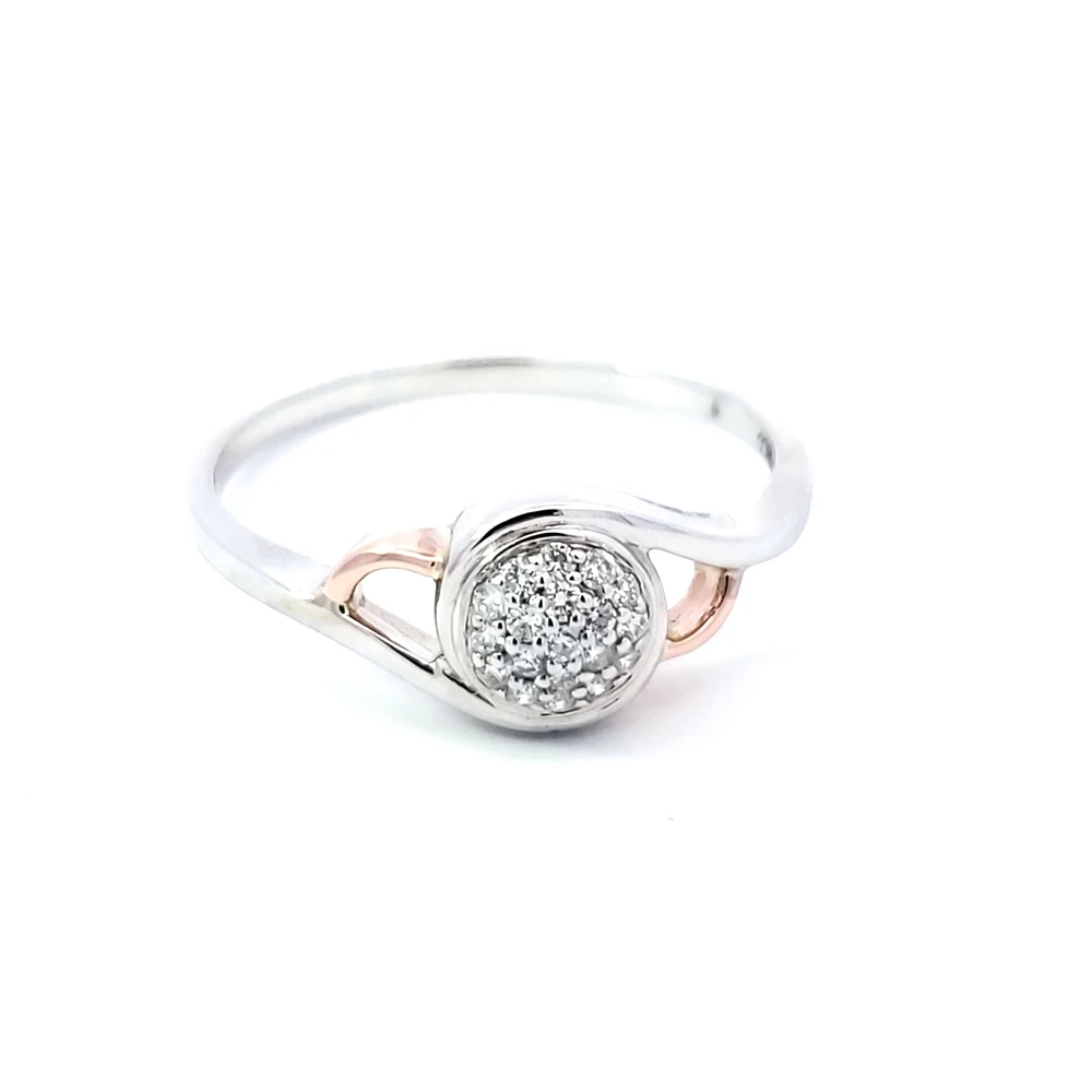 10K White and Rose Gold 0.102 cttw Diamond Ring