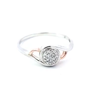 10K White and Rose Gold 0.102 cttw Diamond Ring