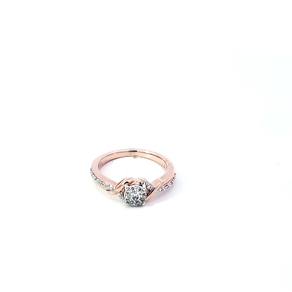 10K White and Rose Gold 0.19 cttw Diamond Ring