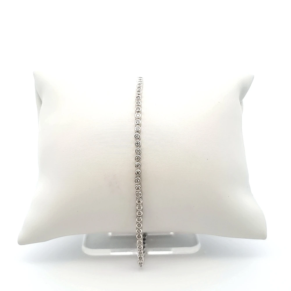10K White Gold 0.66 cttw Diamond Tennis Bracelet