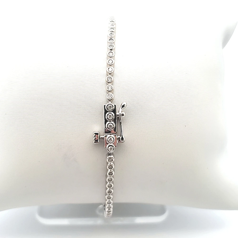 10K White Gold 0.66 cttw Diamond Tennis Bracelet
