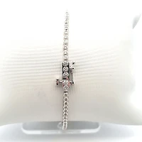 10K White Gold 0.66 cttw Diamond Tennis Bracelet