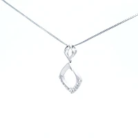 10K White Gold 0.11cttw Diamond Pendant, 18"