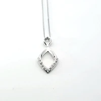 10K White Gold 0.11cttw Diamond Pendant, 18"