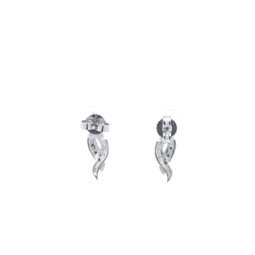 10K White Gold 0.05 cttw Black Diamond Earrings