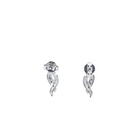 10K White Gold 0.05 cttw Black Diamond Earrings