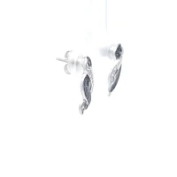 10K White Gold 0.05 cttw Black Diamond Earrings