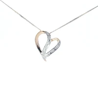 10K Yellow Gold 0.06 cttw Diamond Heart Pendant, 18"