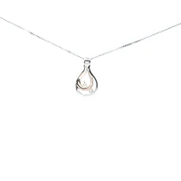 10K White and Yellow Gold 0.05 cttw Diamond Pendant, 18"