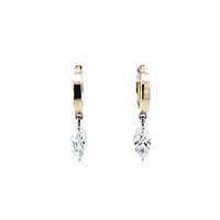 14K Yellow and White Gold 1.03 cttw Lab Grown Diamond Marquise Earrings
