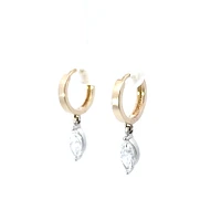 14K Yellow and White Gold 1.03 cttw Lab Grown Diamond Marquise Earrings
