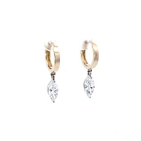 14K Yellow and White Gold 1.03 cttw Lab Grown Diamond Marquise Earrings