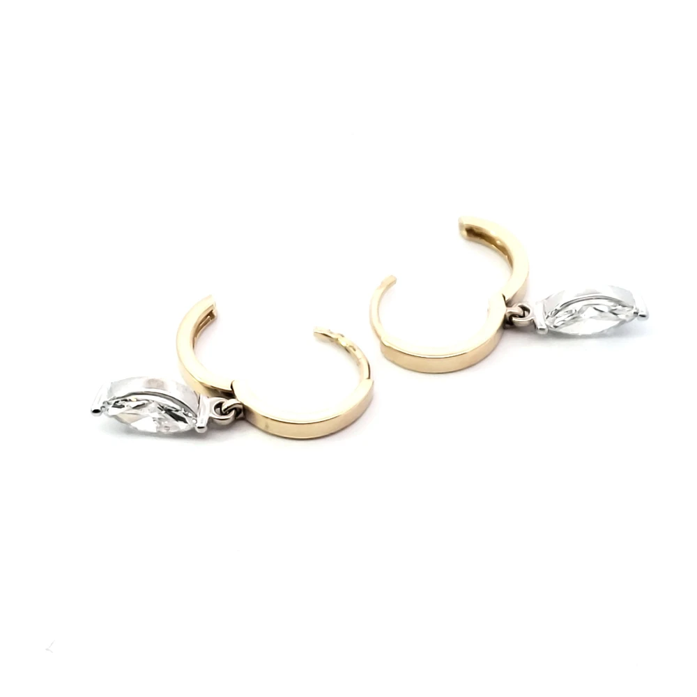 14K Yellow and White Gold 1.03 cttw Lab Grown Diamond Marquise Earrings