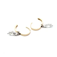 14K Yellow and White Gold 1.03 cttw Lab Grown Diamond Marquise Earrings