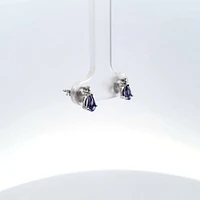 10K White Gold 0.40 cttw Genuine Tanzanite & 0.02 cttw Diamond Earrings