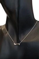 14K White Gold Diamond Wave Pendant, 18"