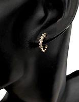 14K Yellow Gold 0.19cttw Diamond Hoop / Huggie Earrings