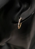 14K Yellow Gold 0.10 cttw Diamond Hoop Earring