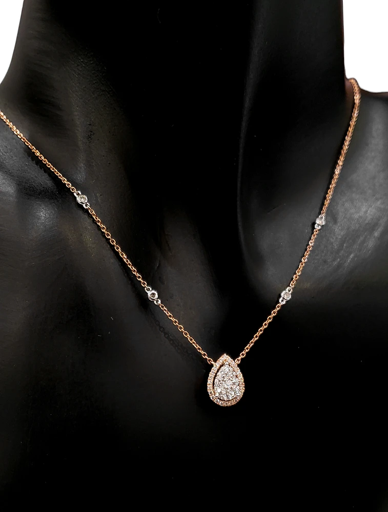 14K Rose Gold 0.33 cttw Diamond Pendant