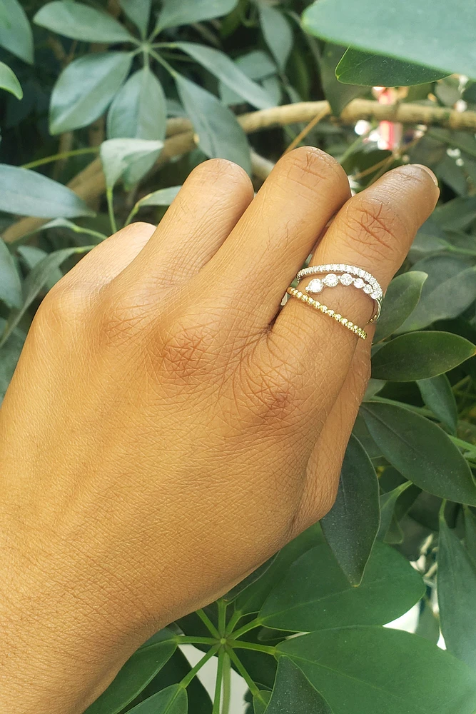 14K Yellow and White Gold cttw Diamond Ring