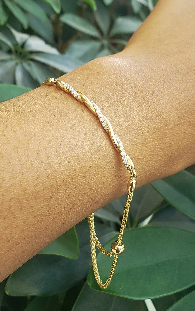 14K Yellow Gold Diamond Bracelet