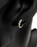 14K Yellow Gold 0.49 cttw Diamond Hoop Earrings